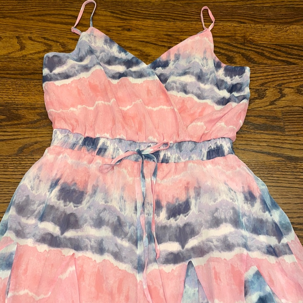 TRIXX Light Teal Godet Romper-Large